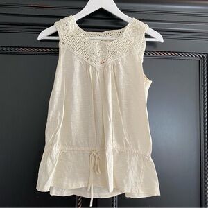 Joe Fresh 100% Cotton Sleeveless Crochet Top Medium